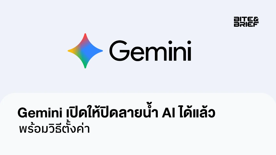 Gemini เปิดให้ปิดลายน้ำ AI ได้แล้ว พร้อมวิธีตั้งค่า