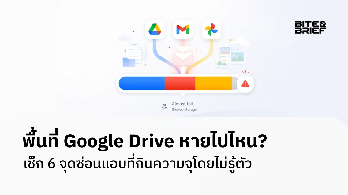 พื้นที่ Google Drive หายไปไหน? เช็ก 6 จุดที่กินพื้นที่